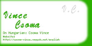 vince csoma business card